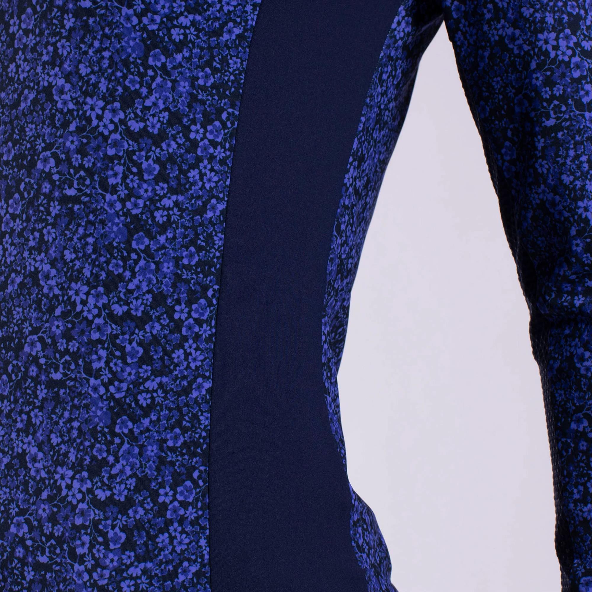 KJUS Sunshine Printed Half Zip Ladies Golf Mid Layer Atlanta Blue